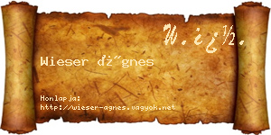 Wieser Ágnes névjegykártya